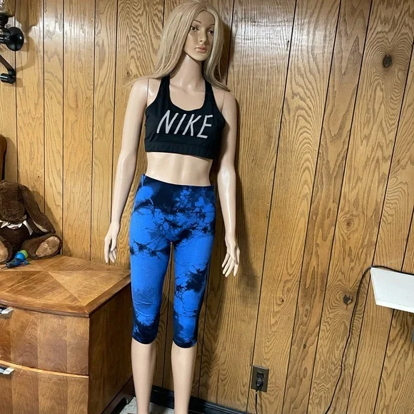 Lululemon" In the Flow Crop leggings black and blue-Size (6) - Picture 10 of 16